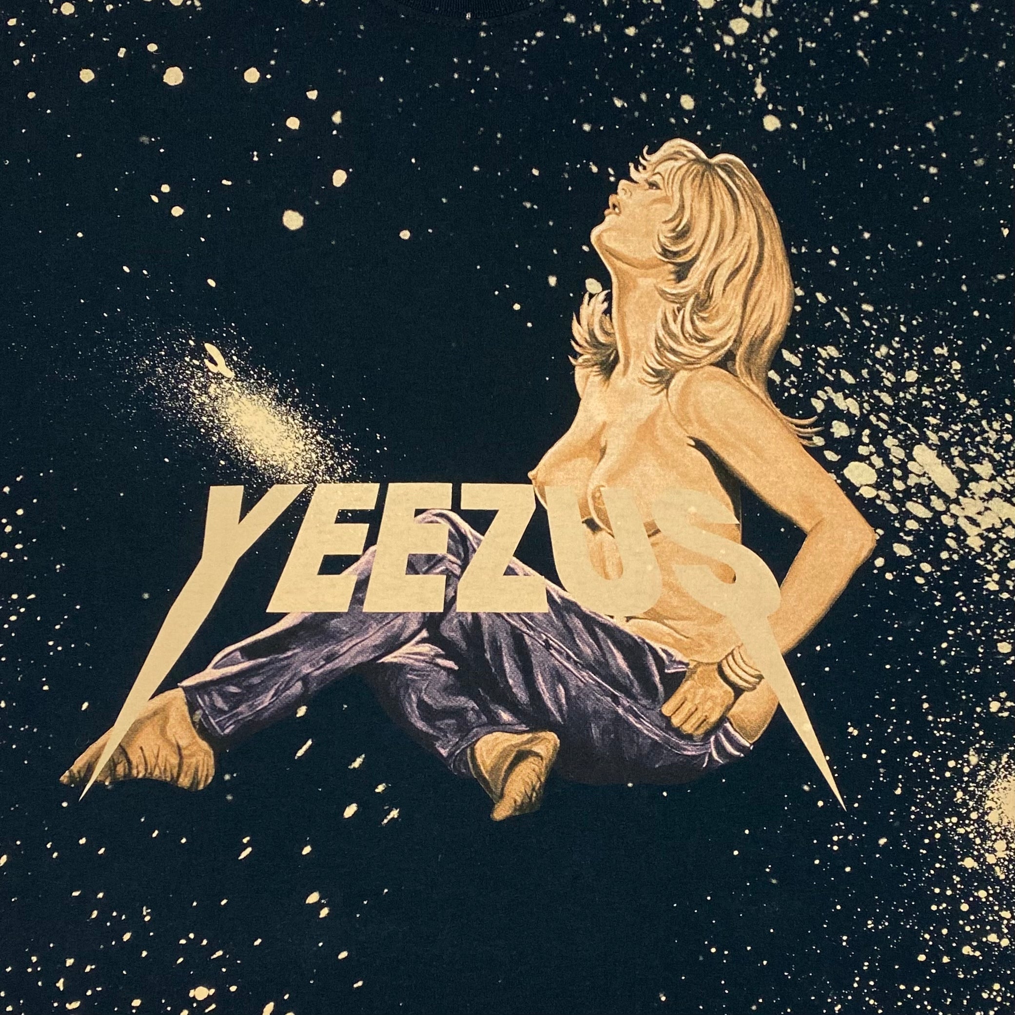 Yeezus Tour 2014 Las Vegas Tee In Bleach Splatter