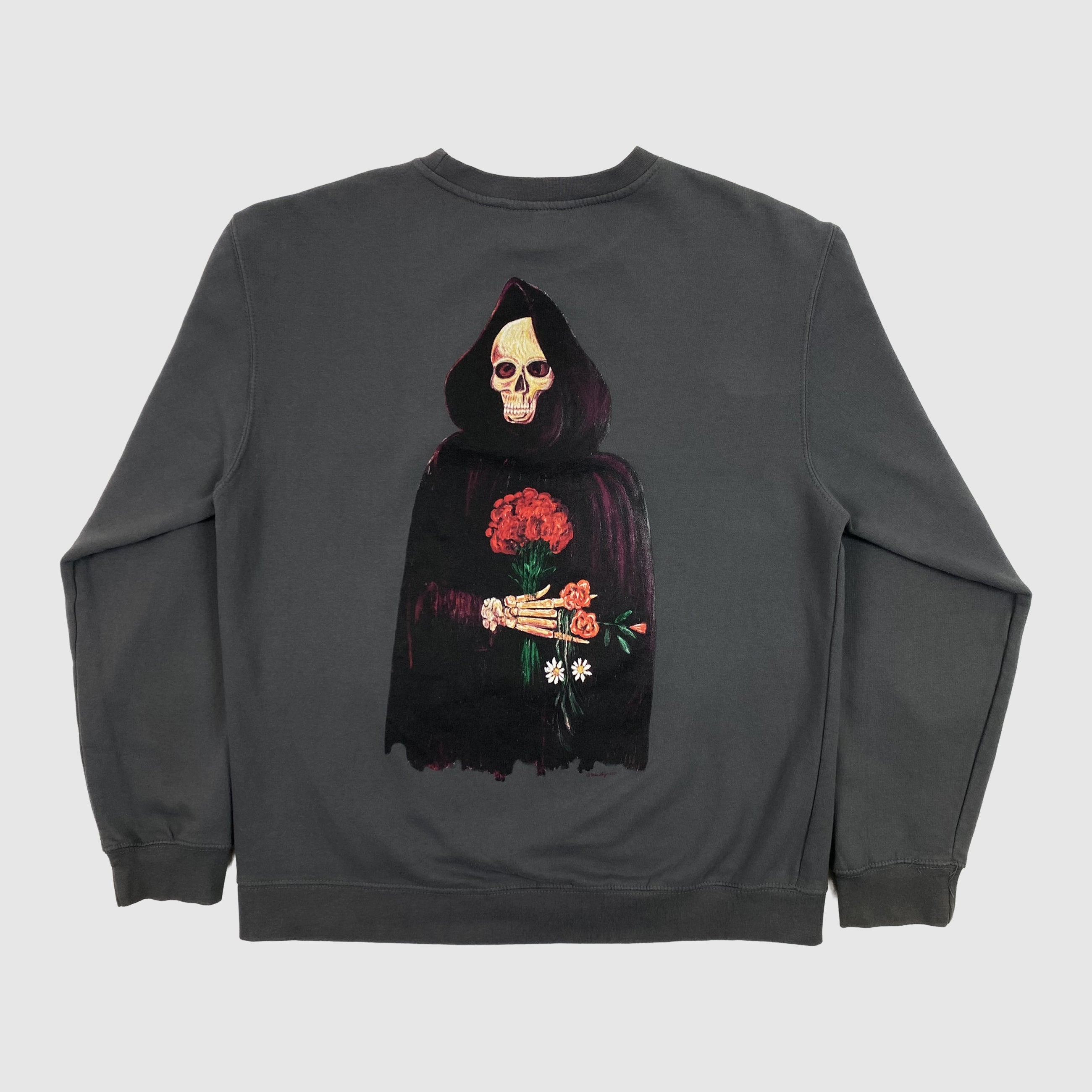Yeezus Tour 2014 Reaper Crewneck In Washed Grey