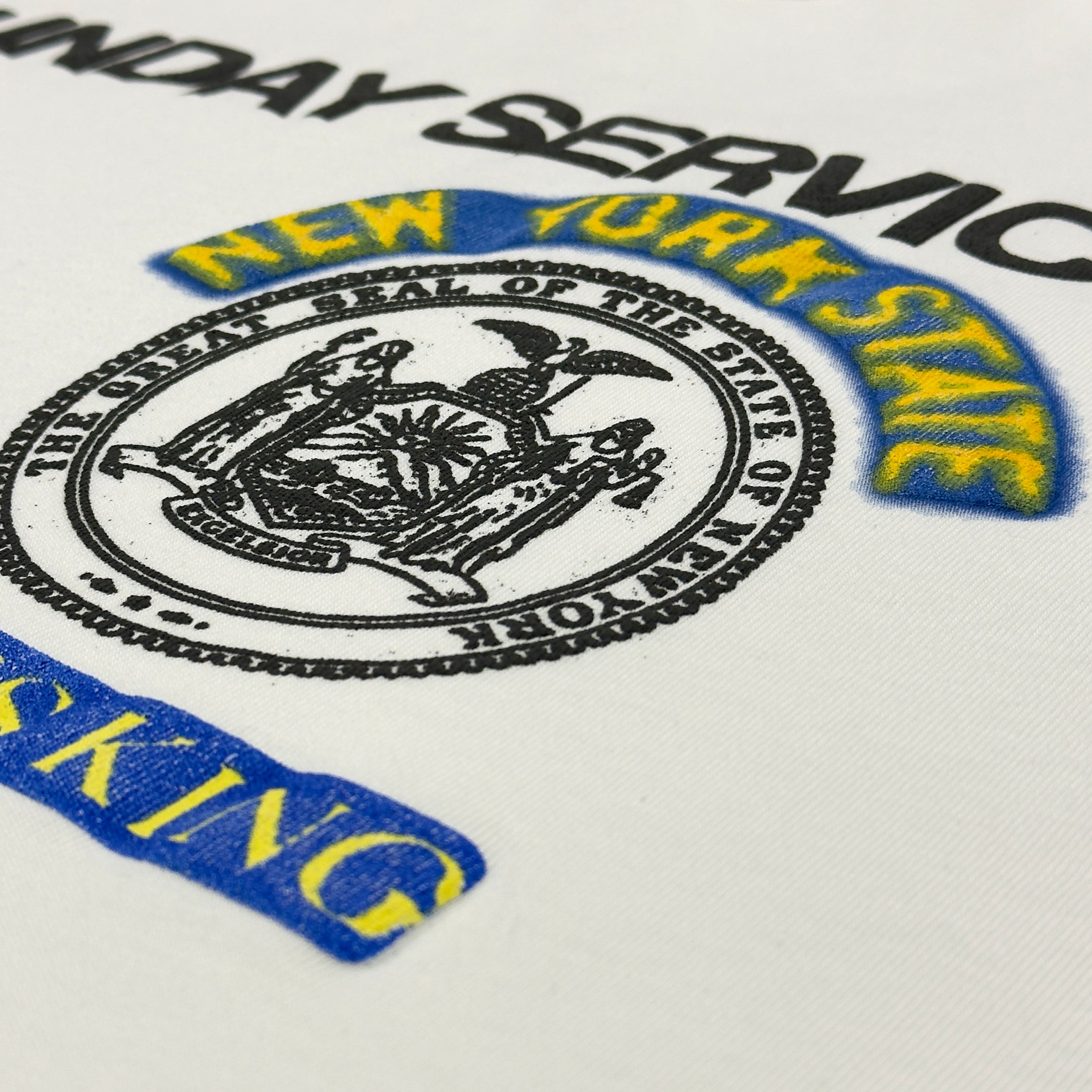 YZY SZN 7 Jesus Is King New York LP Tee In White