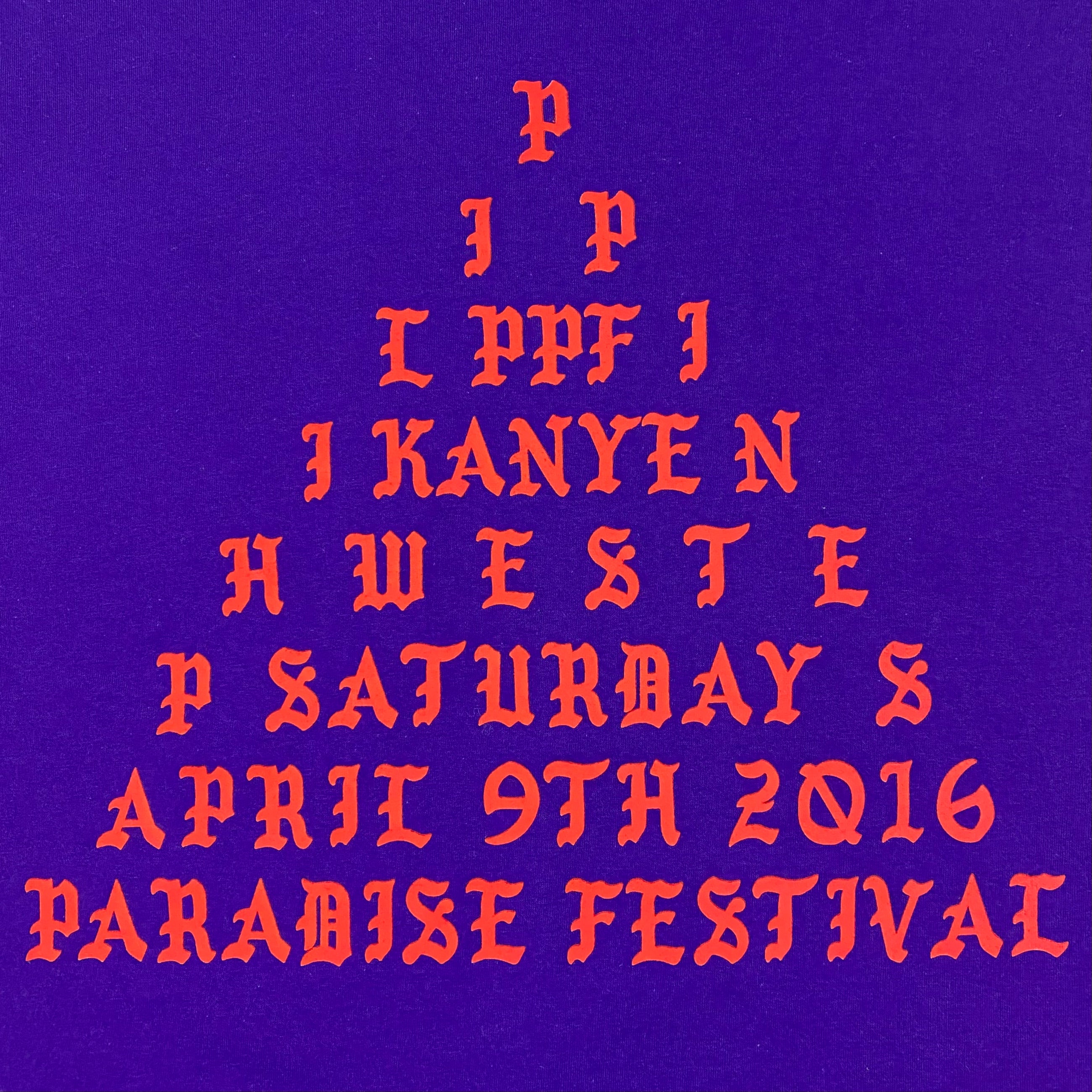 TLOP 2016 Paradise Fesitval ‘I Feel Like Pablo’ Tee In Purple