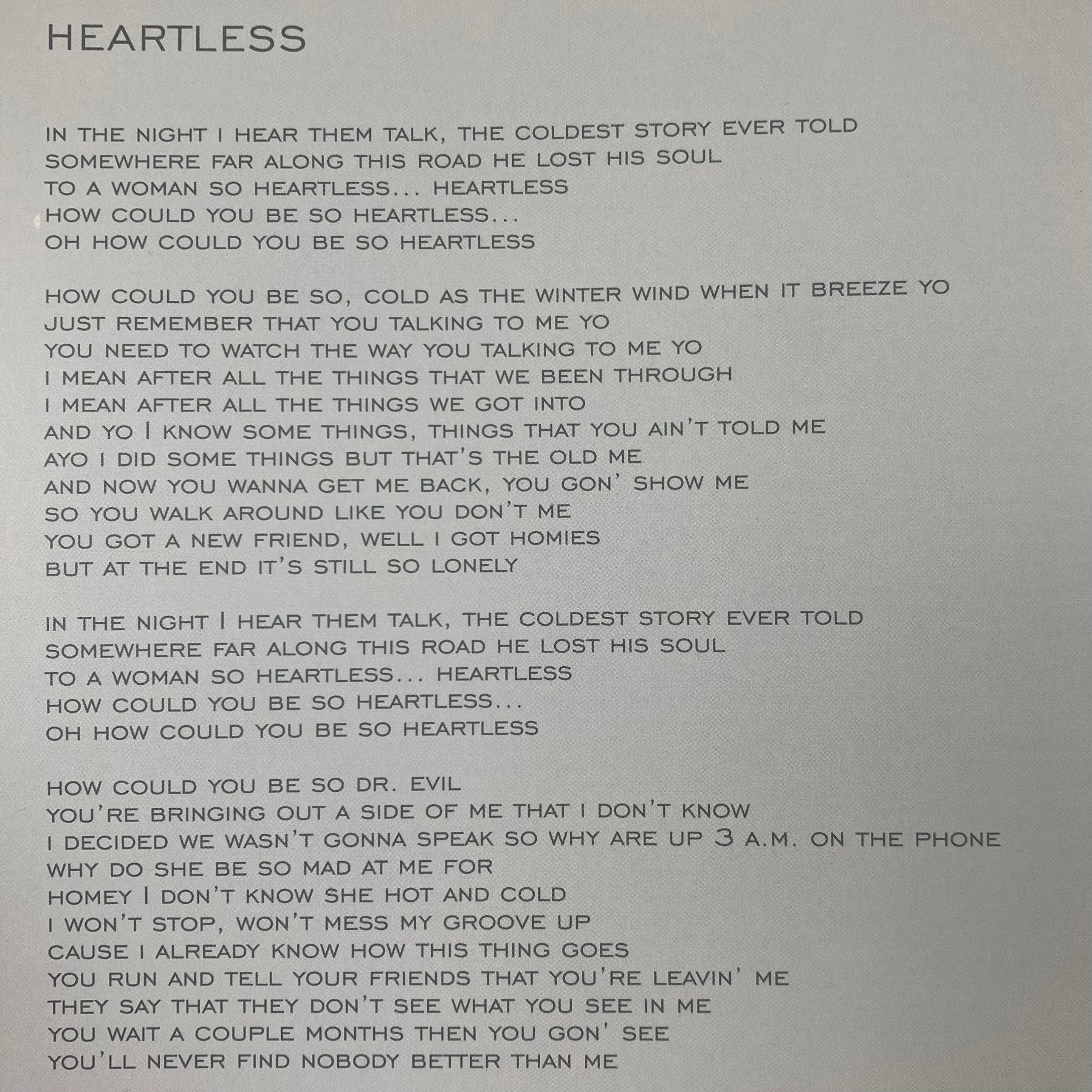 808’s & Heartbreak 2015 Hollywood Booklet