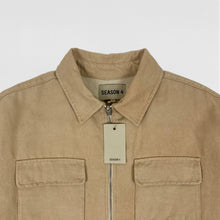 YZY SZN 4 Oversized Zip Up Flannel In Oatmeal