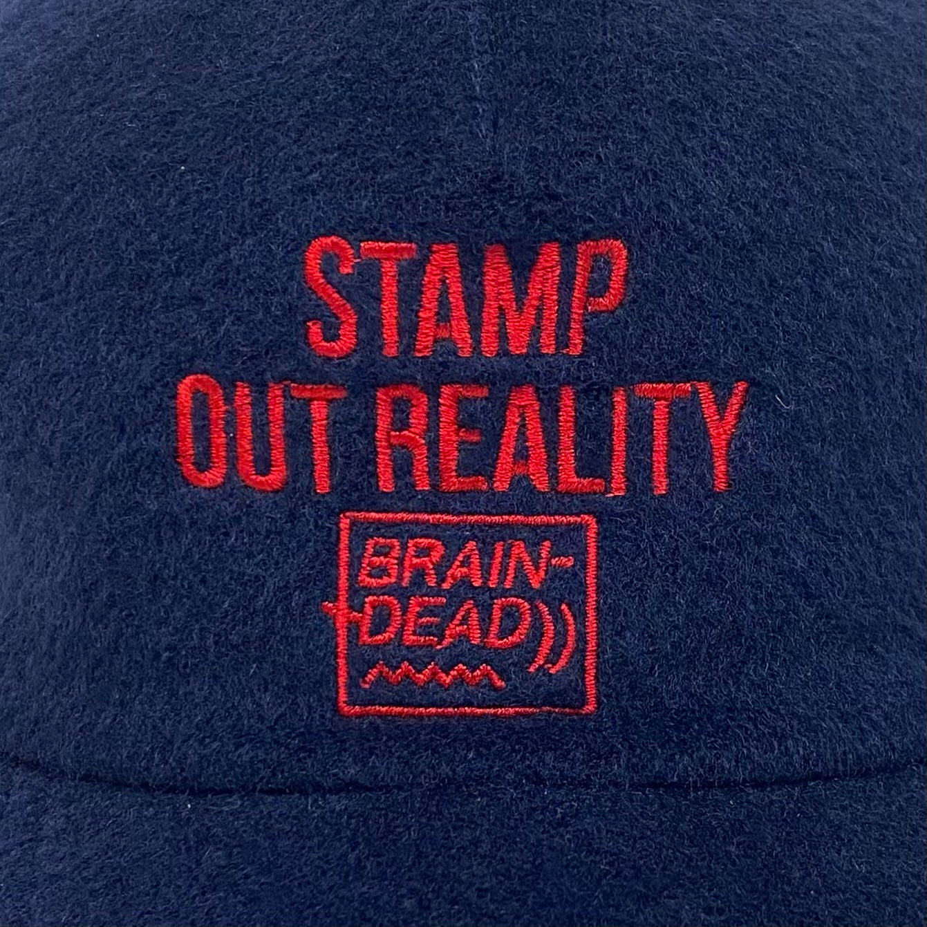 Brain Dead ‘Stamp Out Reality’ Mohair Hat In Navy