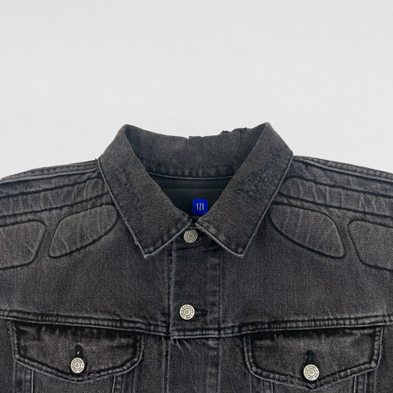 YGEBB 2022 Padded Denim USA Jacket In Washed Grey