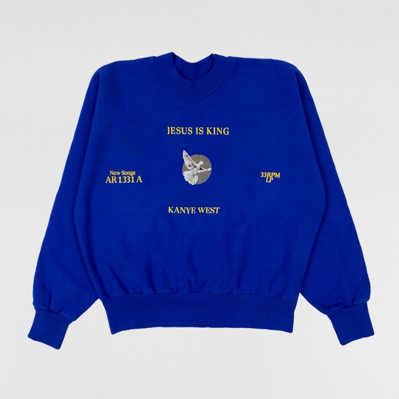JIK 2019 Vinyl 'Dove' Crewneck in Blue
