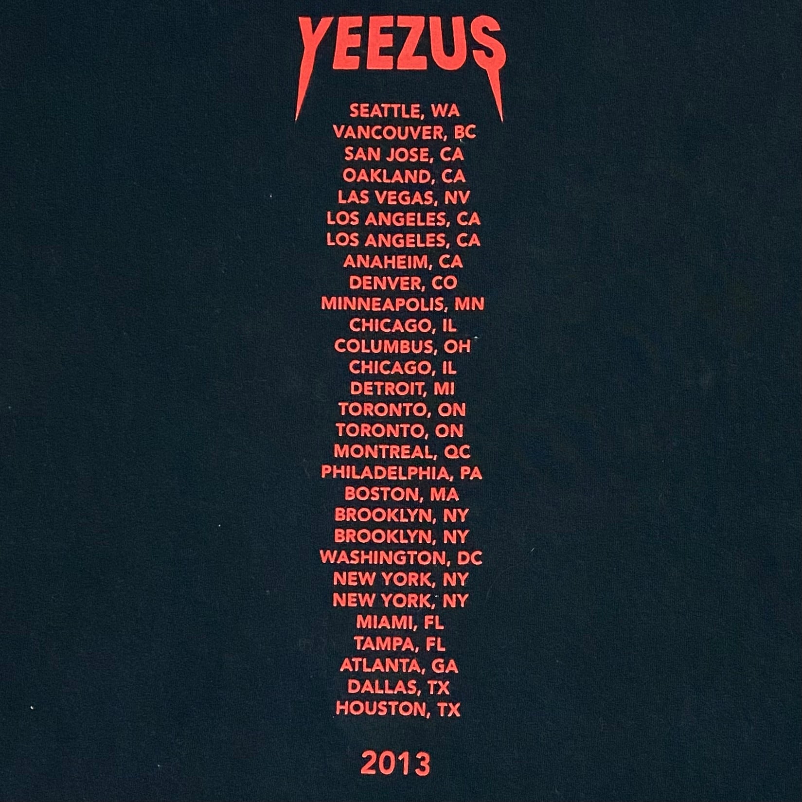 Yeezus Tour 2013 OG Skeleton Prayer Tee By Wes Lang