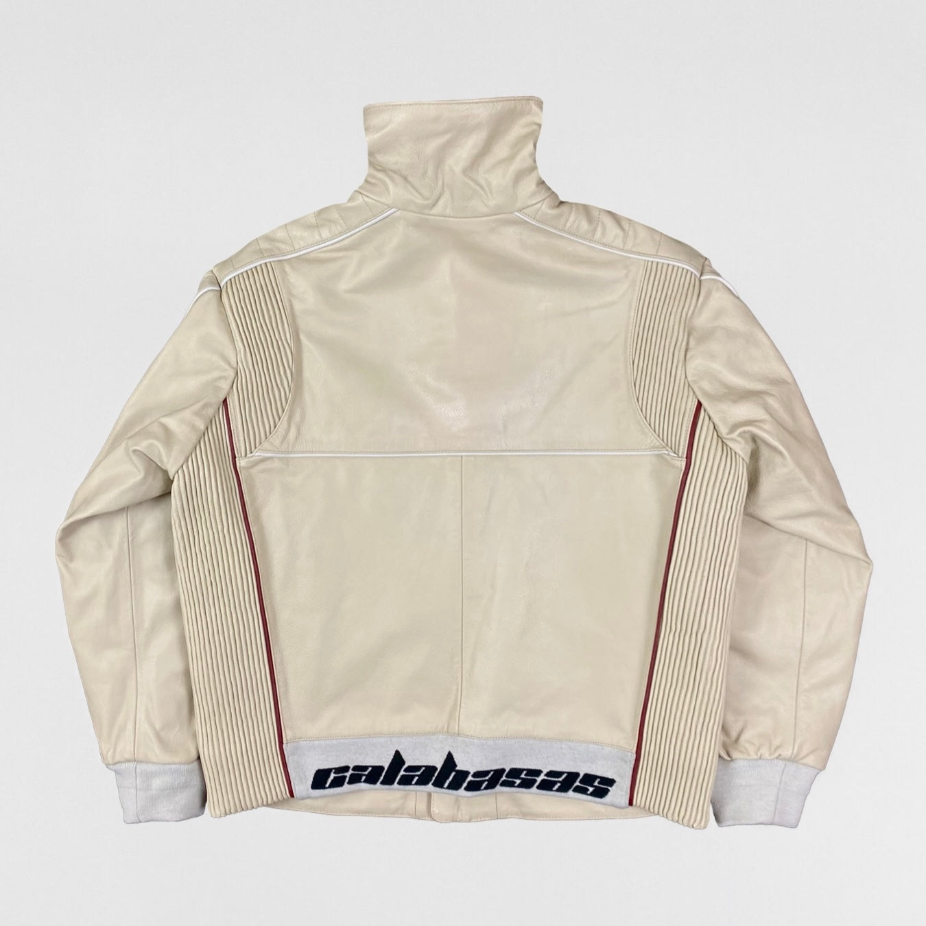 YZY SZN 5 Unreleased Leather Biker Jacket In Jupiter/Arctic