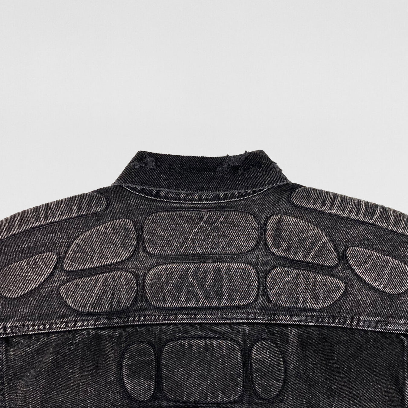 YGEBB 2022 Padded Denim Jacket In Washed Grey