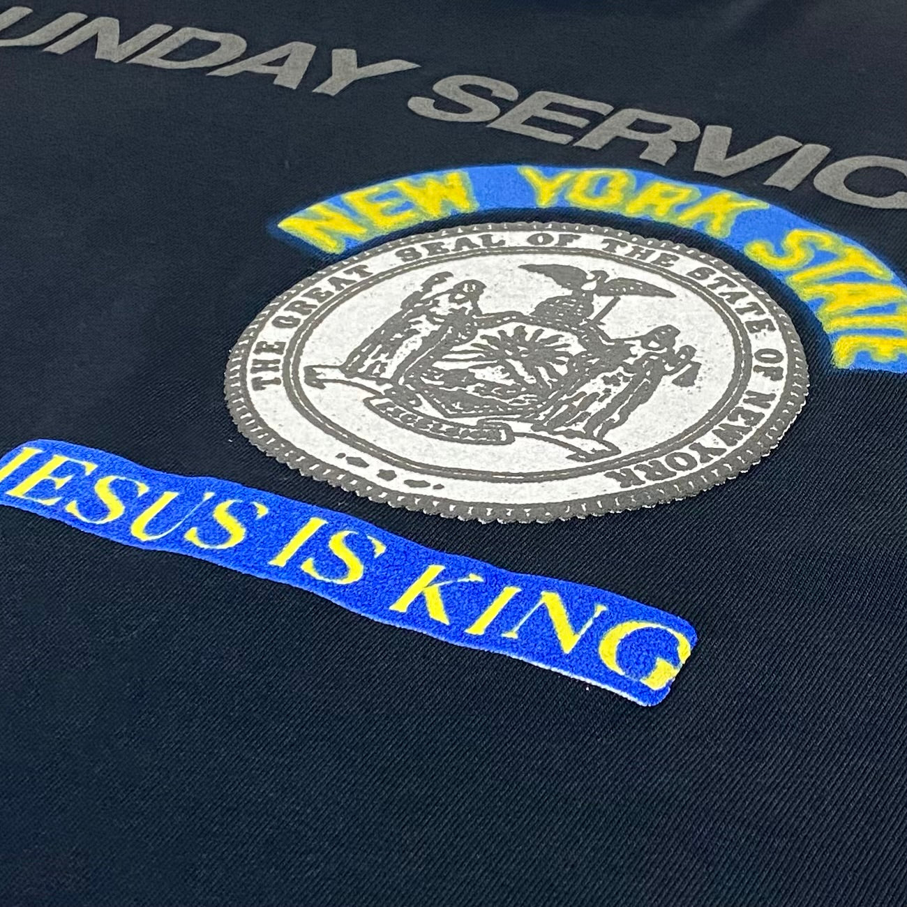 YZY SZN 7 Jesus Is King New York LP Tee In Navy