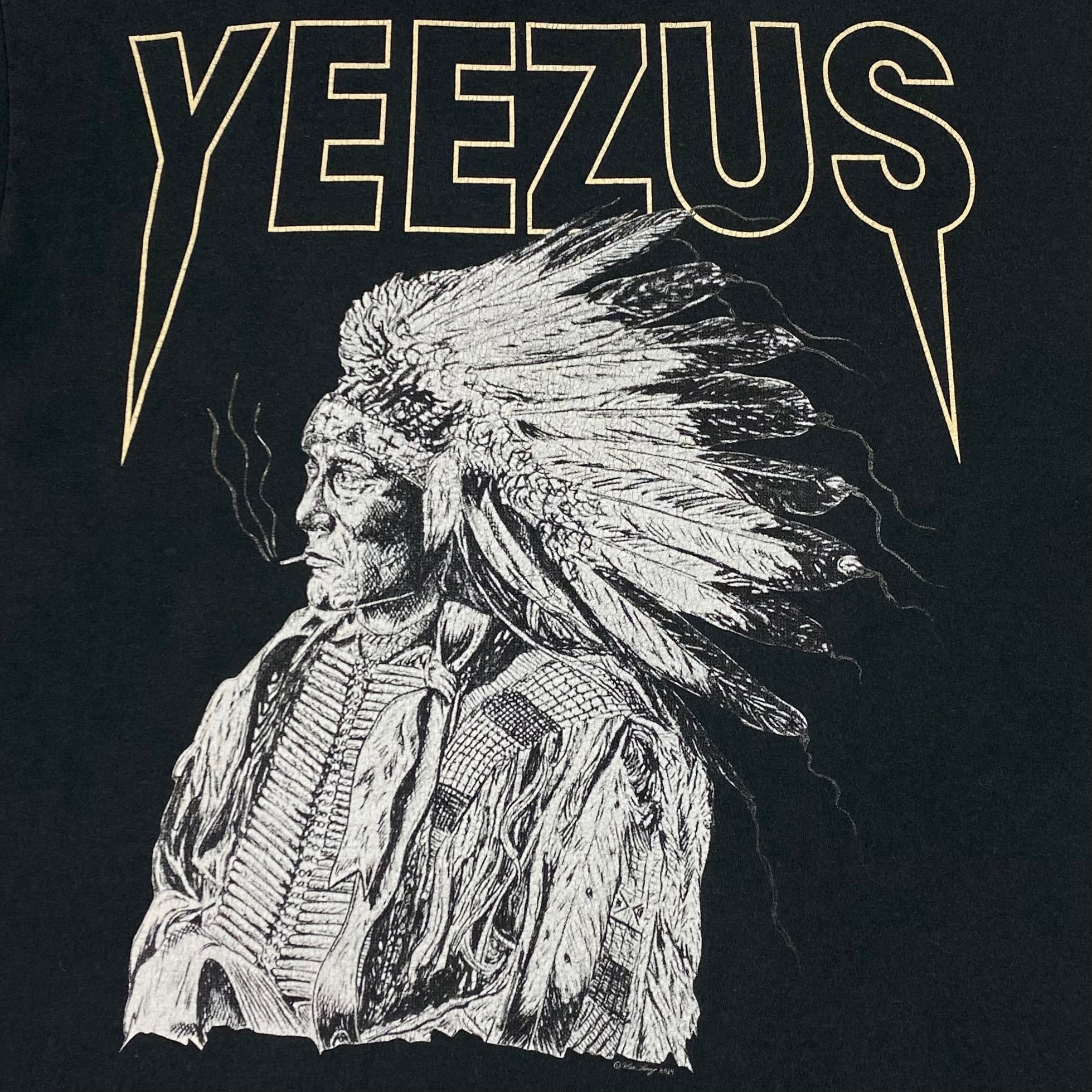 Yeezus Tour 2014 Native American Tee By Wes Lang