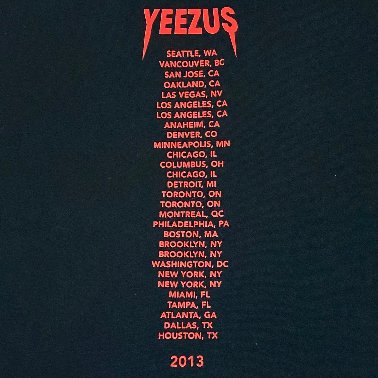 Yeezus Tour 2013 OG Flying Reaper Tee By Wes Lang