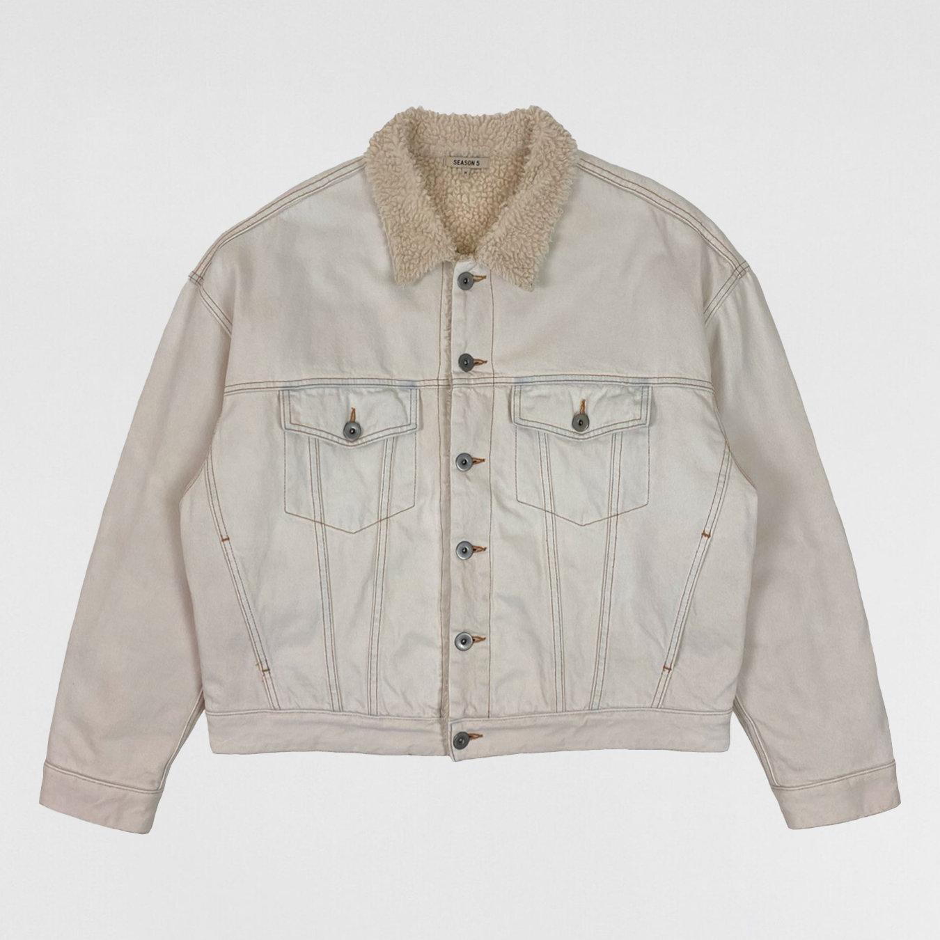 YZY SZN 5 Sherpa Denim Jacket In Bleach