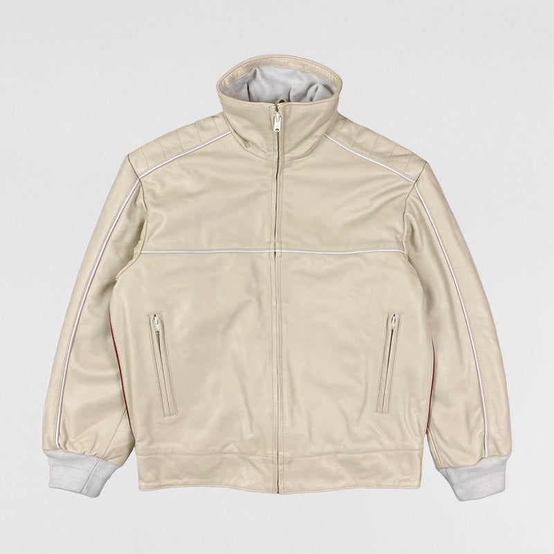 YZY SZN 5 Unreleased Leather Biker Jacket In Jupiter/Arctic