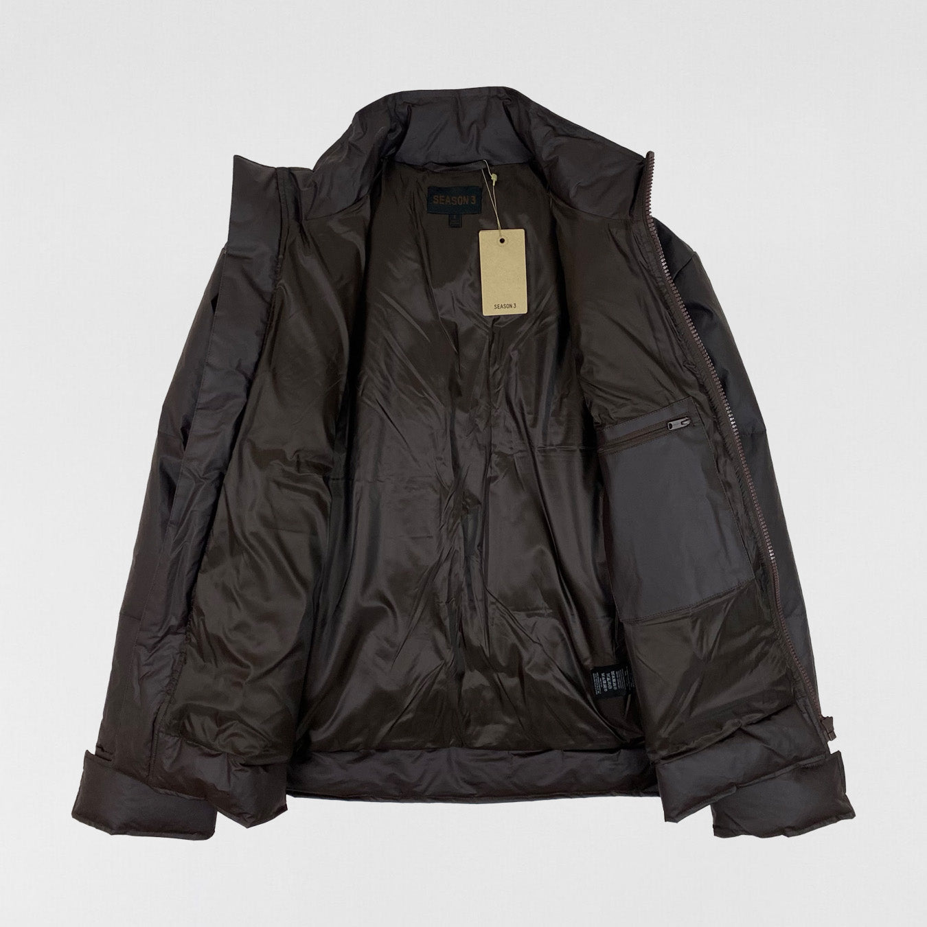 YZY SZN 3 Waxed Down Puffer Jacket Onyx Shade