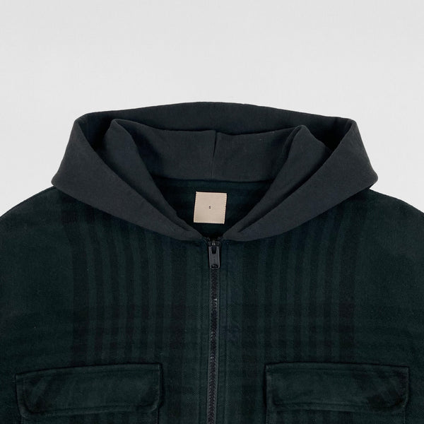 YZY 2017 Oversized Hooded Zip Up Flannel