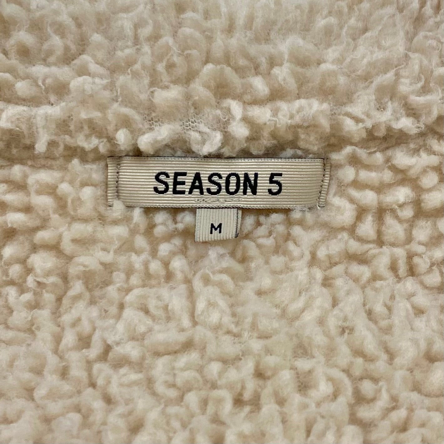 YZY SZN 5 Sherpa Denim Jacket In Bleach