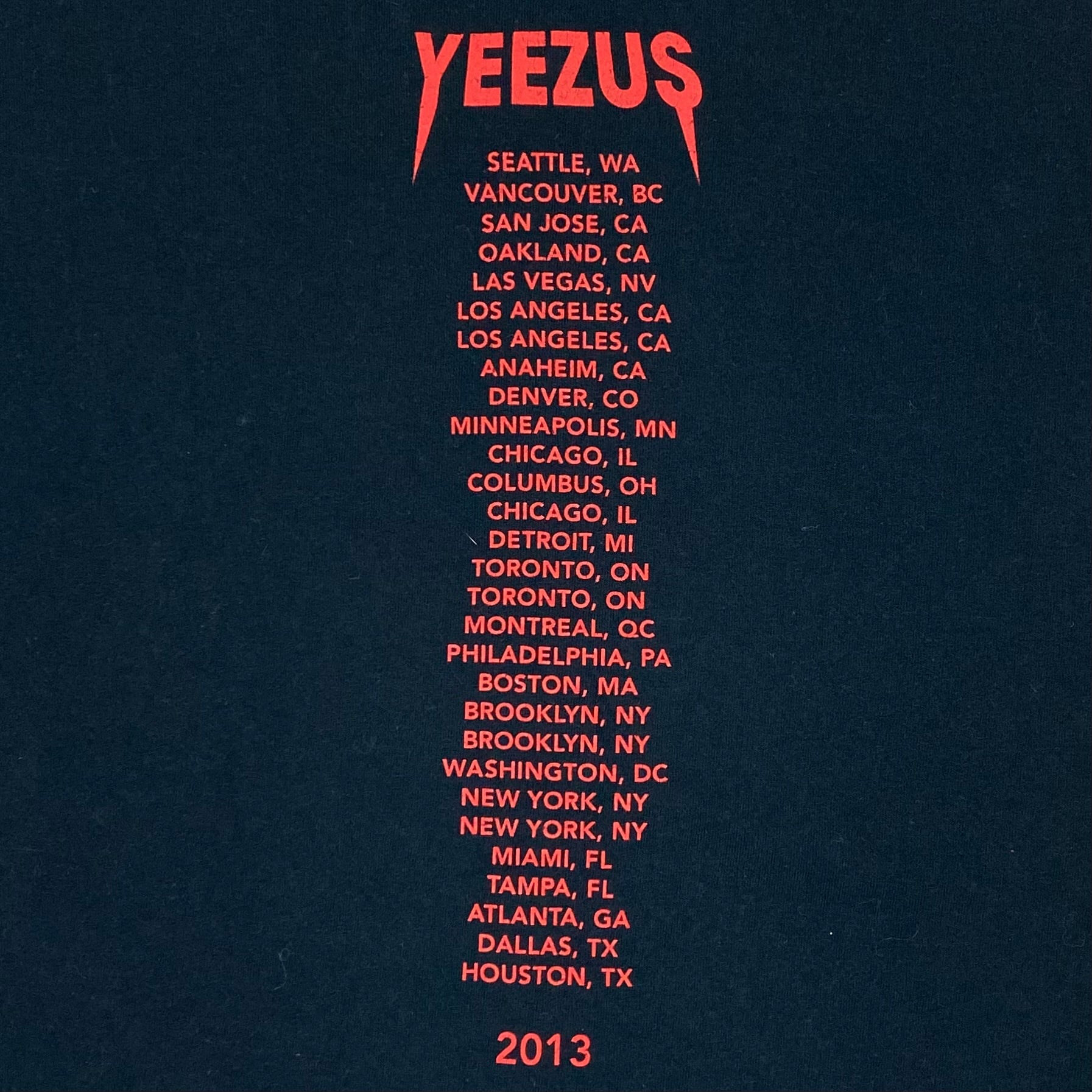 Yeezus Tour 2013 OG Native Skull Tee In Black By Wes Lang