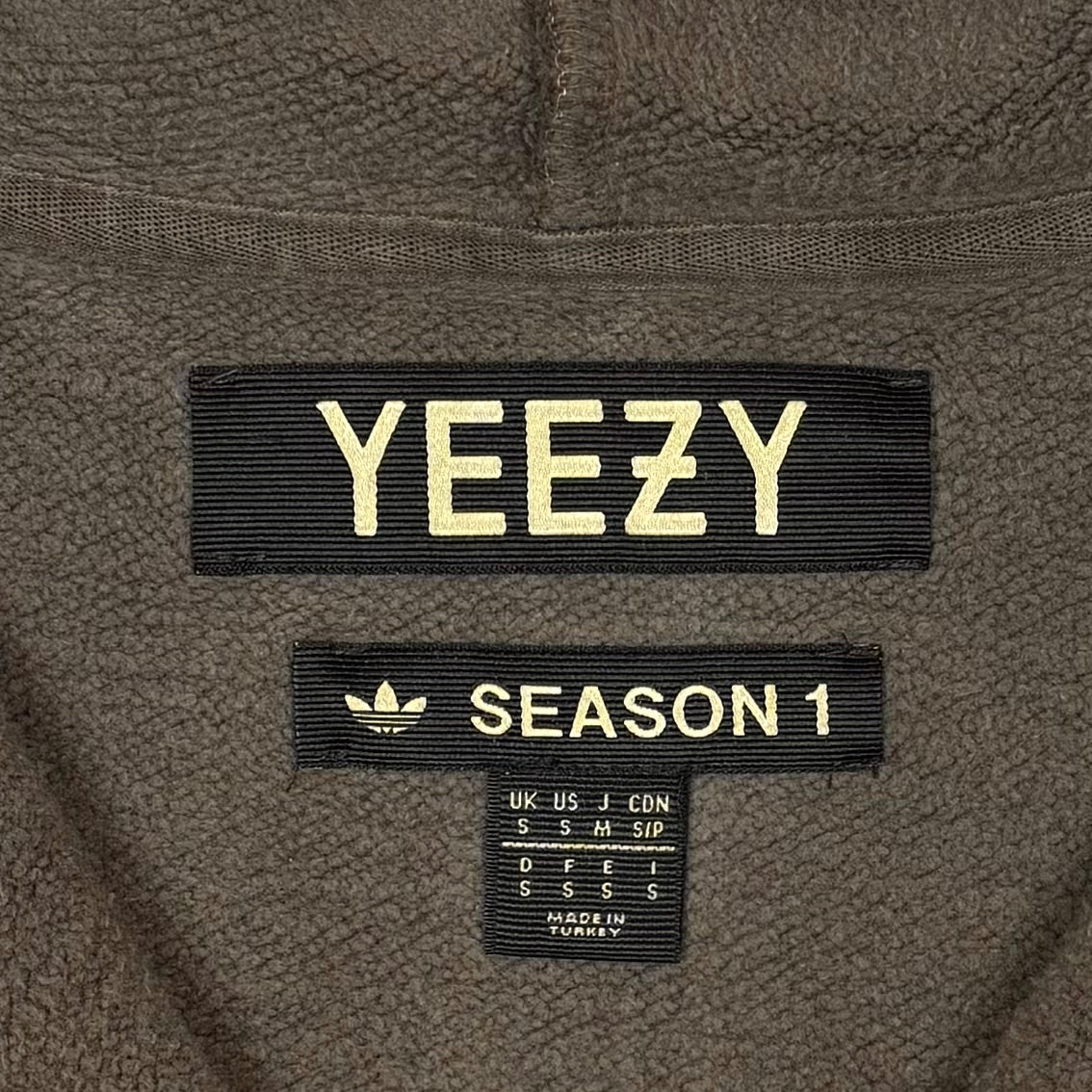 YZY SZN 1 Half Zip Boxy Hoodie In Caviar