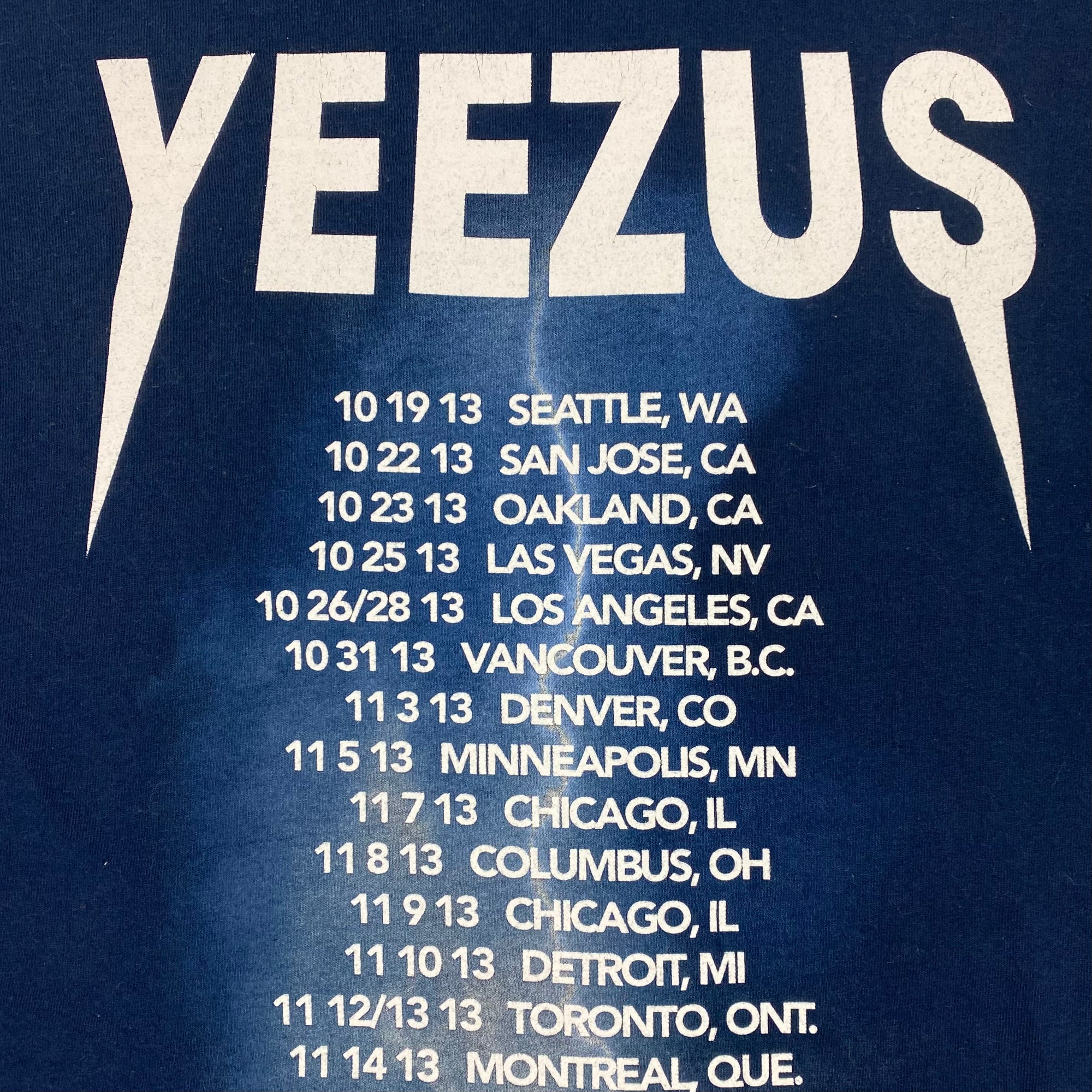Yeezus Tour 2013 OG Lightning Tee By Virgil Abloh