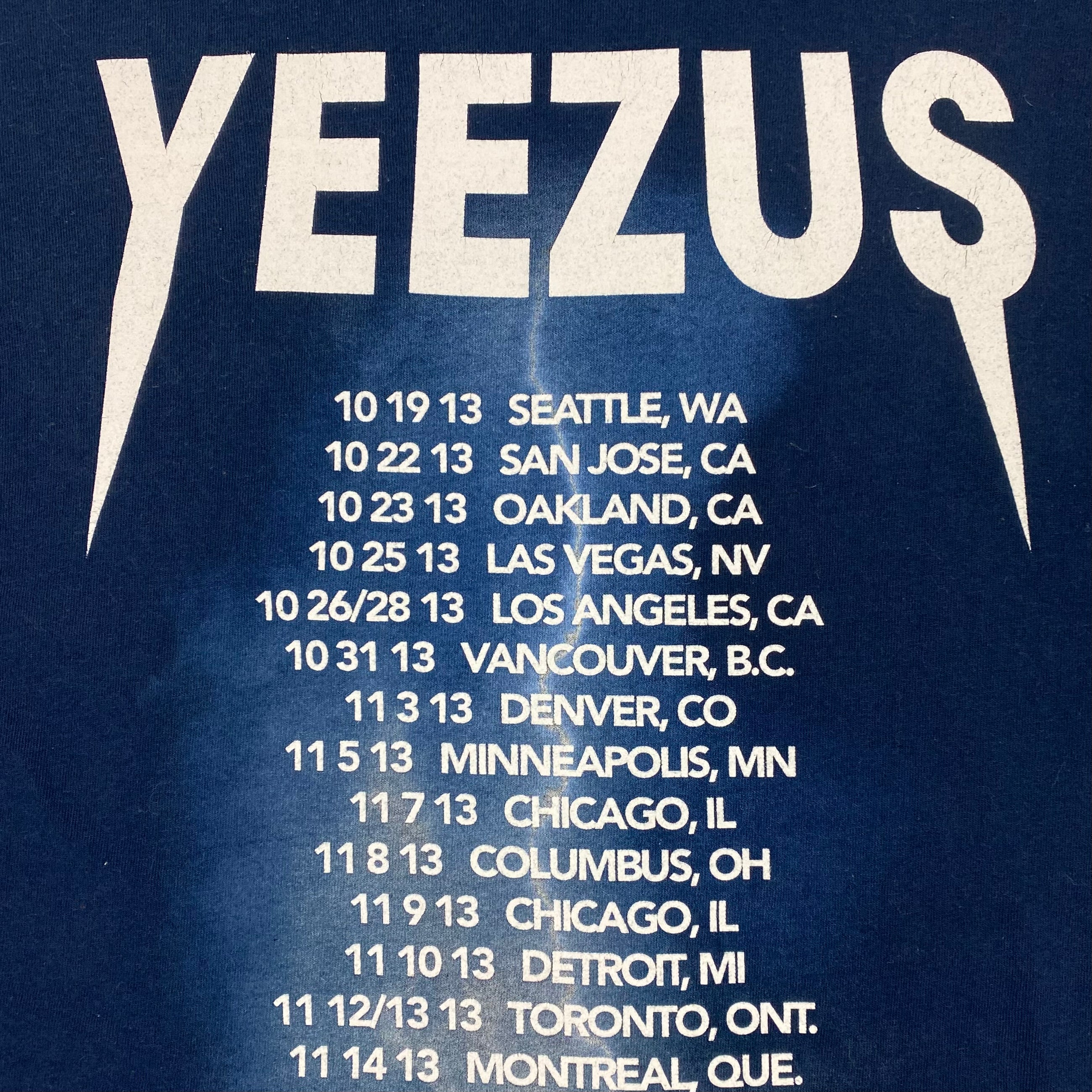 Yeezus Tour 2013 OG Lightning Tee By Virgil Abloh