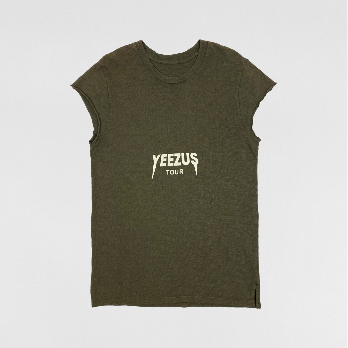 Yeezus Tour 2013 Black Friday Cut Off Tee In Olive By Virgil Abloh
