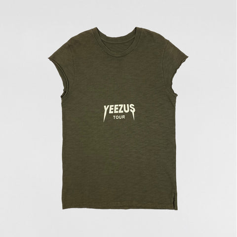 Yeezus Tour 2013 Black Friday Cut Off Tee In Olive By Virgil Abloh