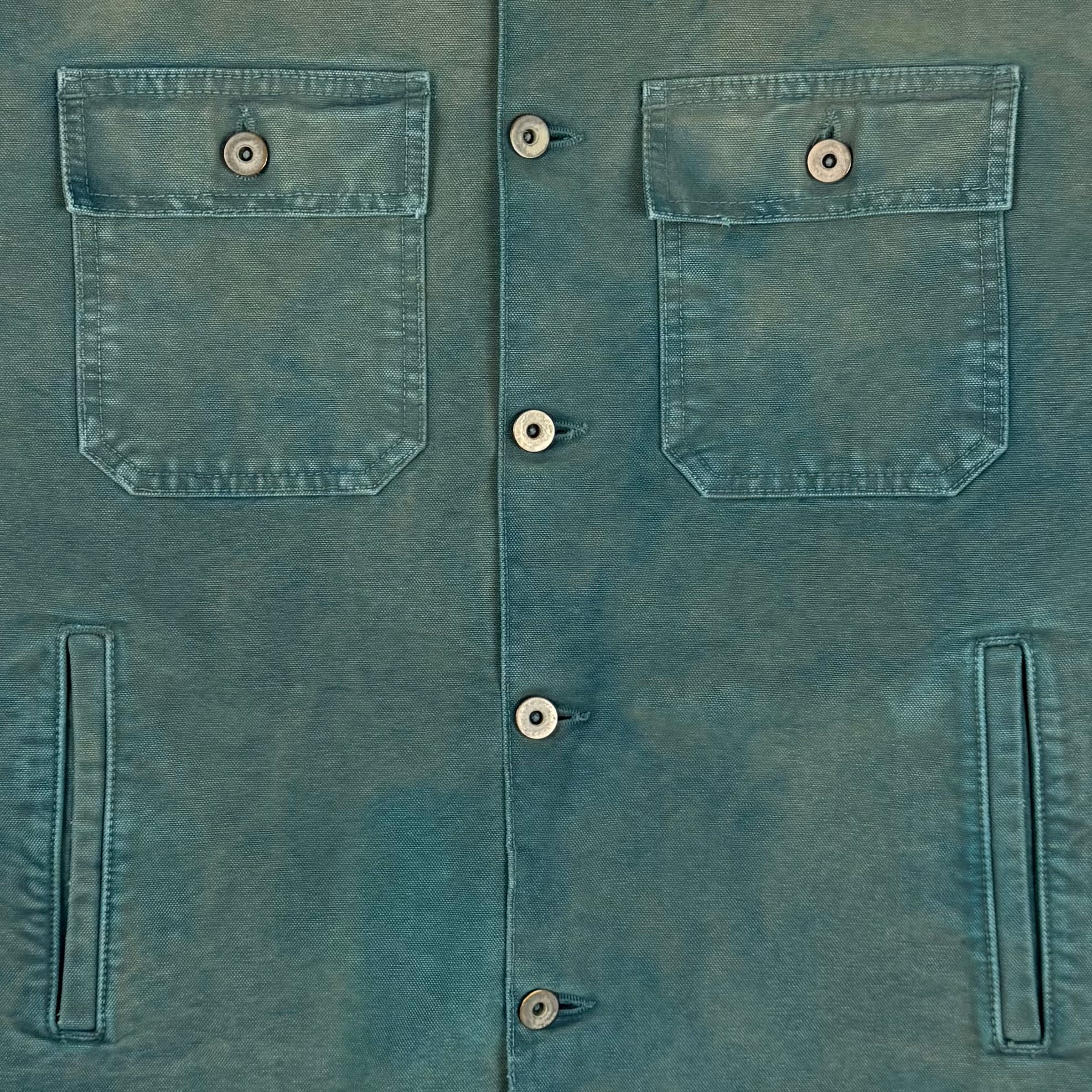 YZY SZN 6 Flannel Lined Canvas Jacket In Glacier