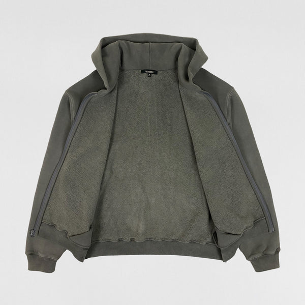 YZY SZN 6 Zip Up Hoodie In Gravel