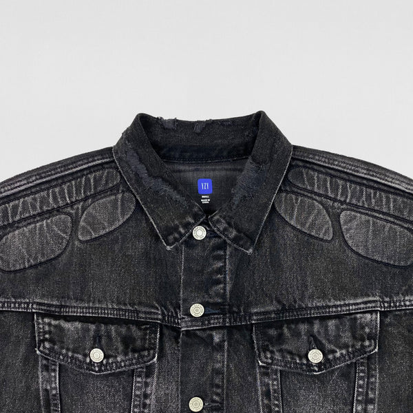 YGEBB 2022 Padded Denim Jacket In Washed Grey
