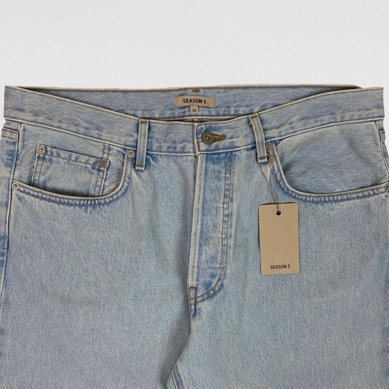 YZY SZN 5 Washed Denim In Faded Indigo