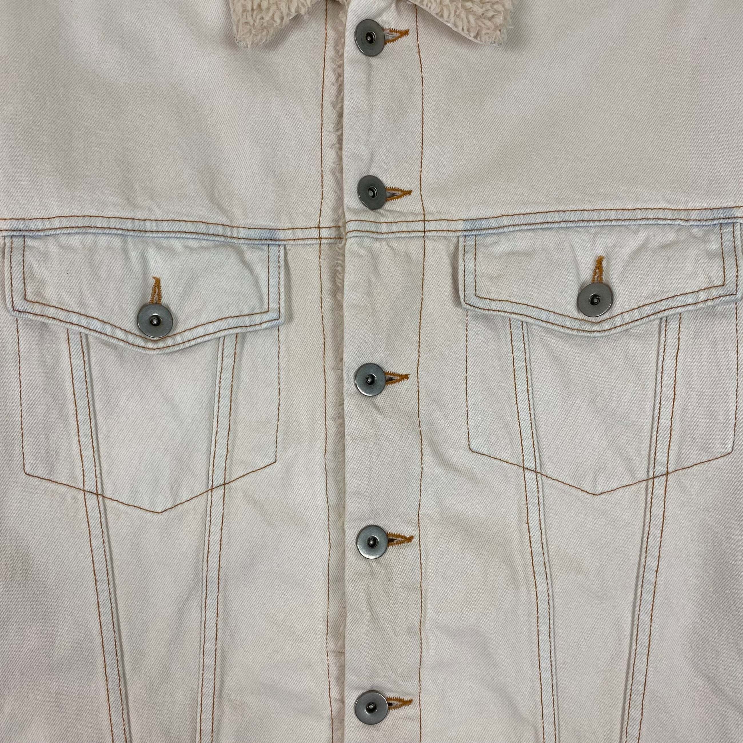 YZY SZN 5 Sherpa Denim Jacket In Bleach