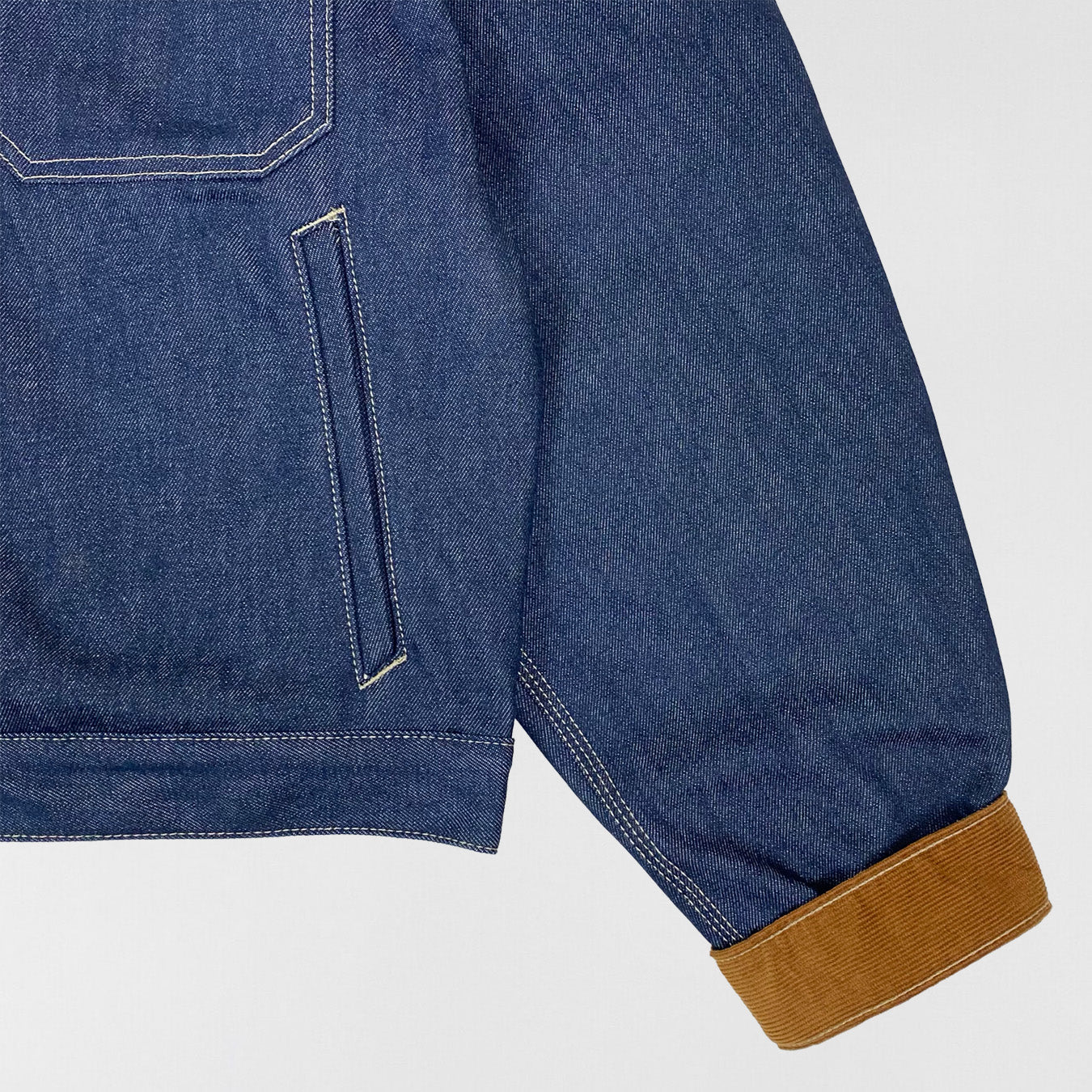 YZY SZN 6 Flannel Lined Corduroy Denim Sample Jacket In Blue