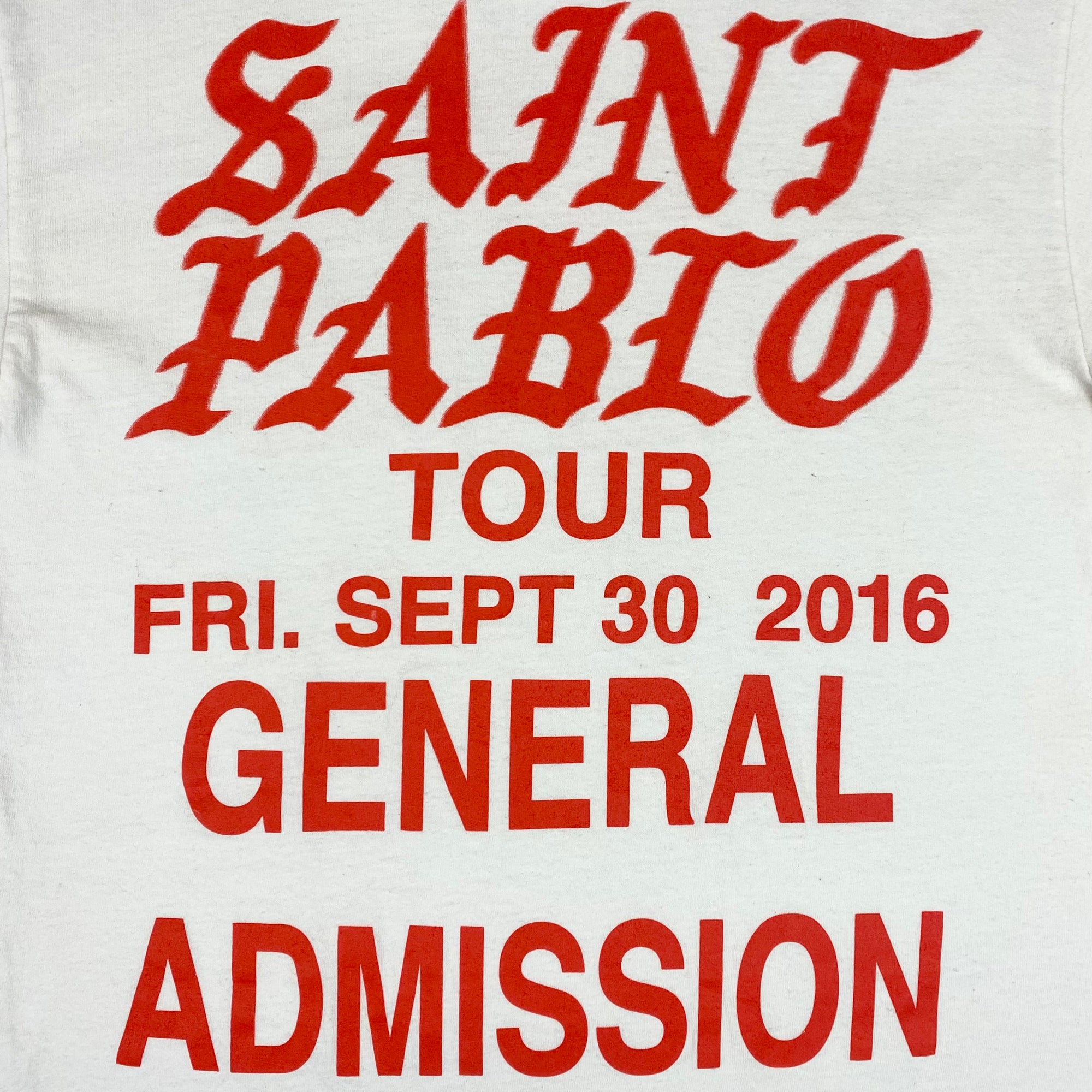 TLOP 2016 Saint Pablo Tour 'General Admission' Long Sleeve In White