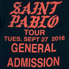 TLOP 2016 Saint Pablo Tour 'General Admission' Tee In Black