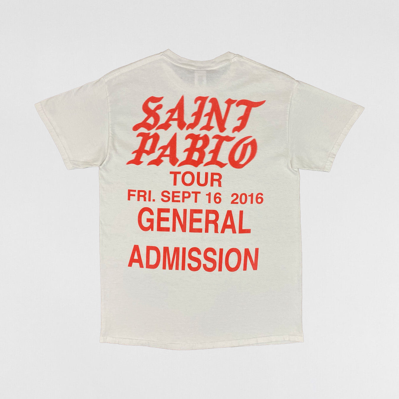 TLOP 2016 Saint Pablo Tour 'General Admission' Tee In White