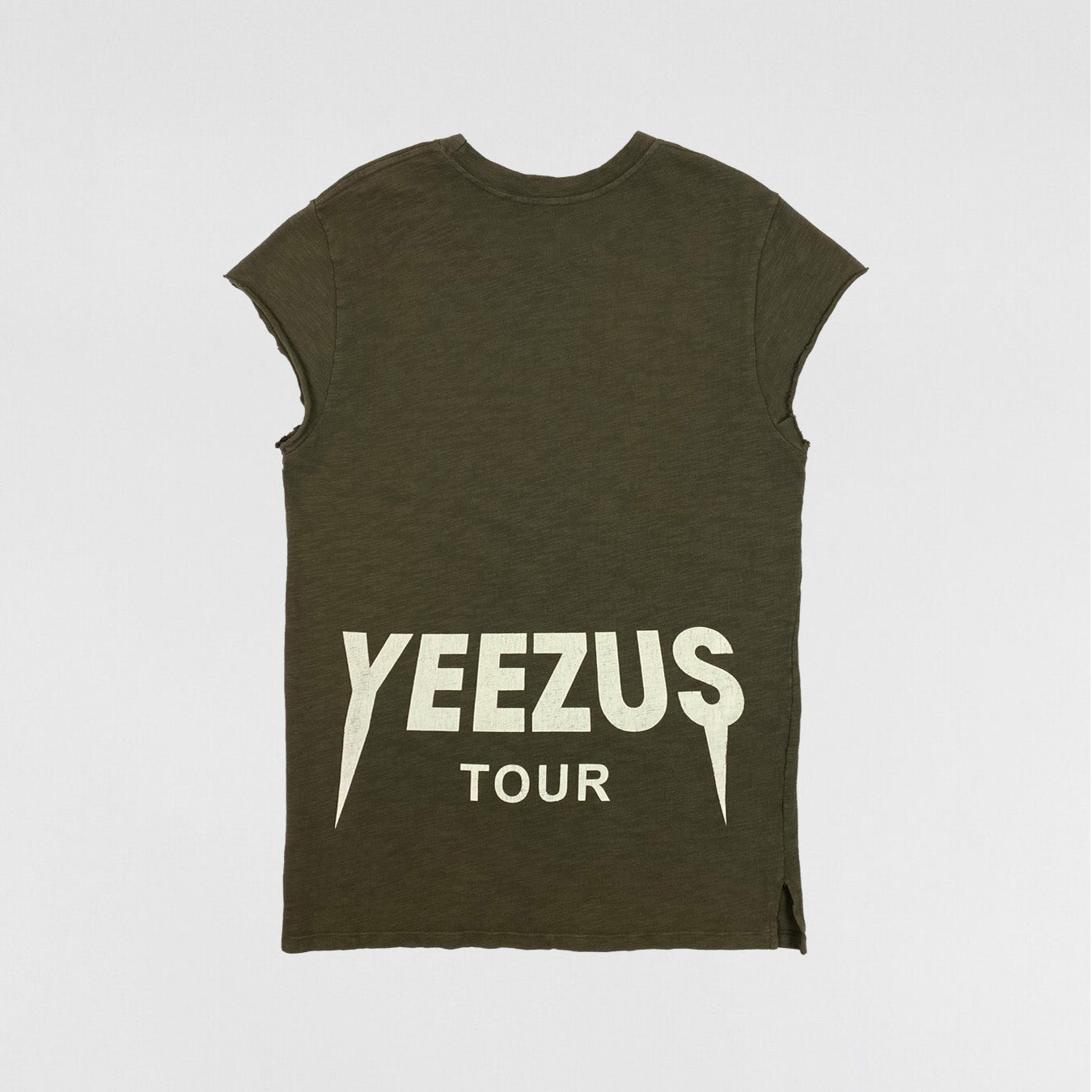 Yeezus Tour 2013 Black Friday Cut Off Tee In Olive By Virgil Abloh