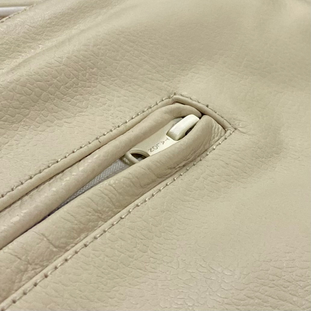 YZY SZN 5 Unreleased Leather Biker Jacket In Jupiter/Arctic