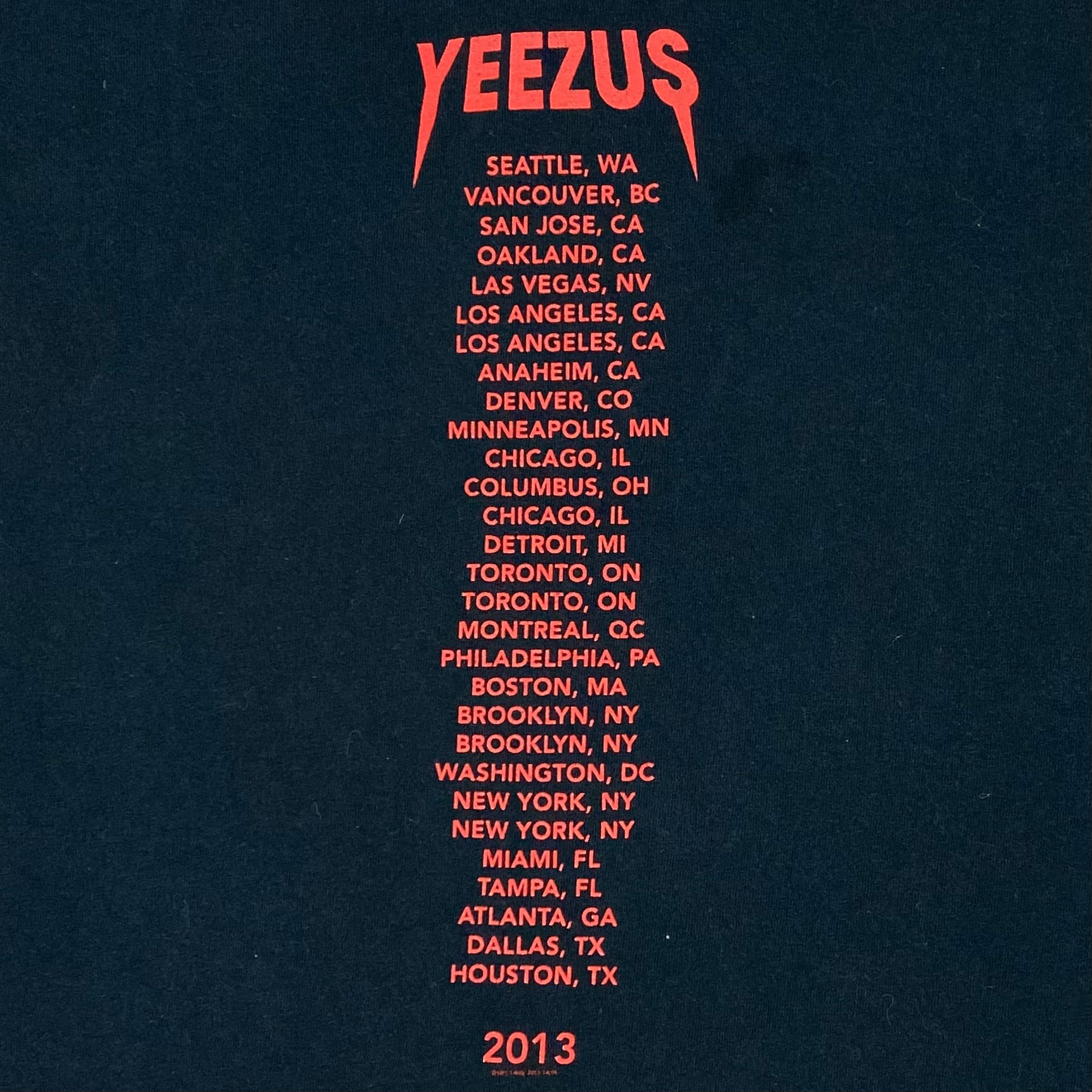 Yeezus Tour 2013 OG Skull & Roses Tee By Wes Lang