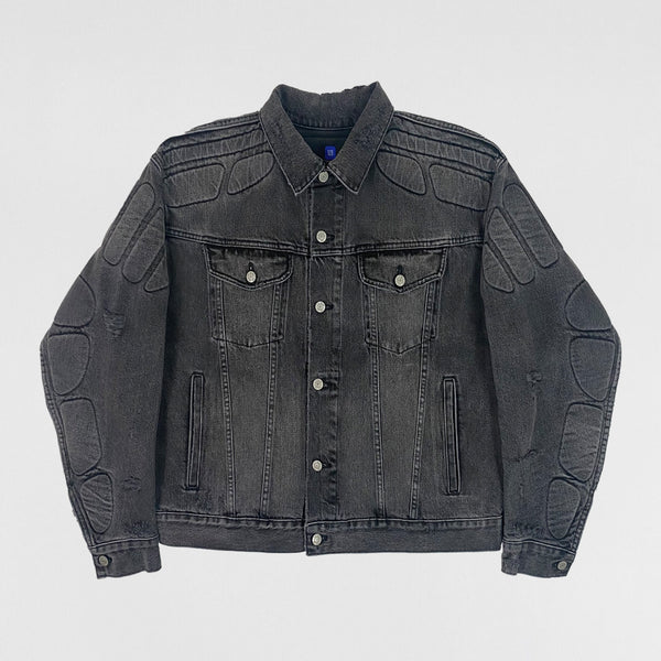 YGEBB 2022 Padded Denim USA Jacket In Washed Grey