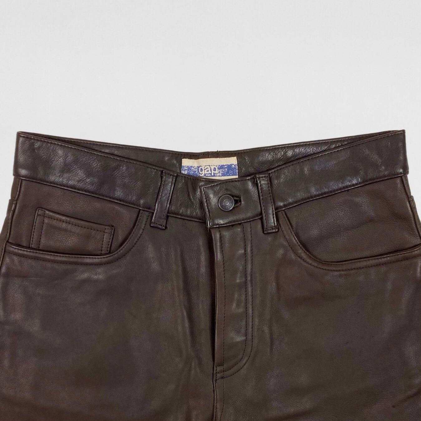 Vintage GAP Bootcut Leather Pants In Brown