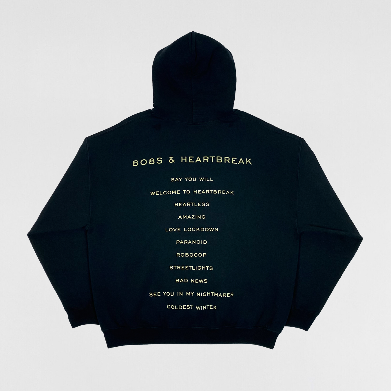 808’s & Heartbreak 2015 Hollywood Bowl Tracklist Hoodie In Black