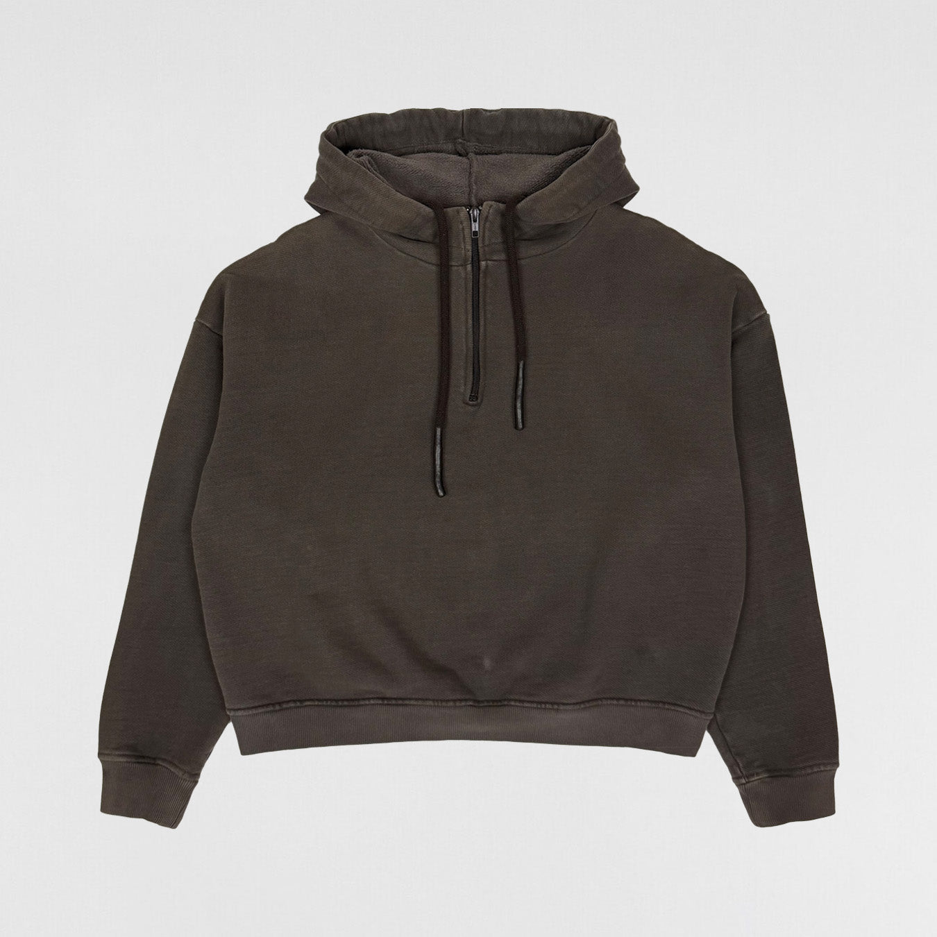 YZY SZN 1 Half Zip Boxy Hoodie In Caviar