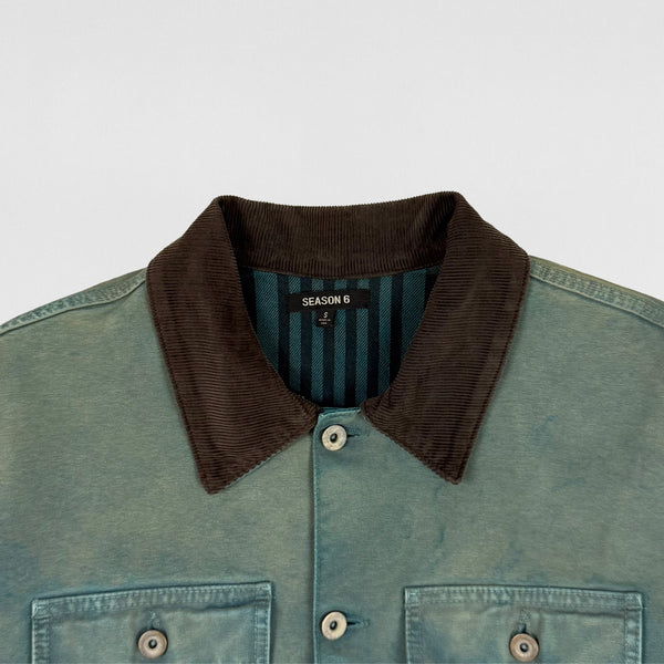 YZY SZN 6 Flannel Lined Canvas Jacket In Glacier