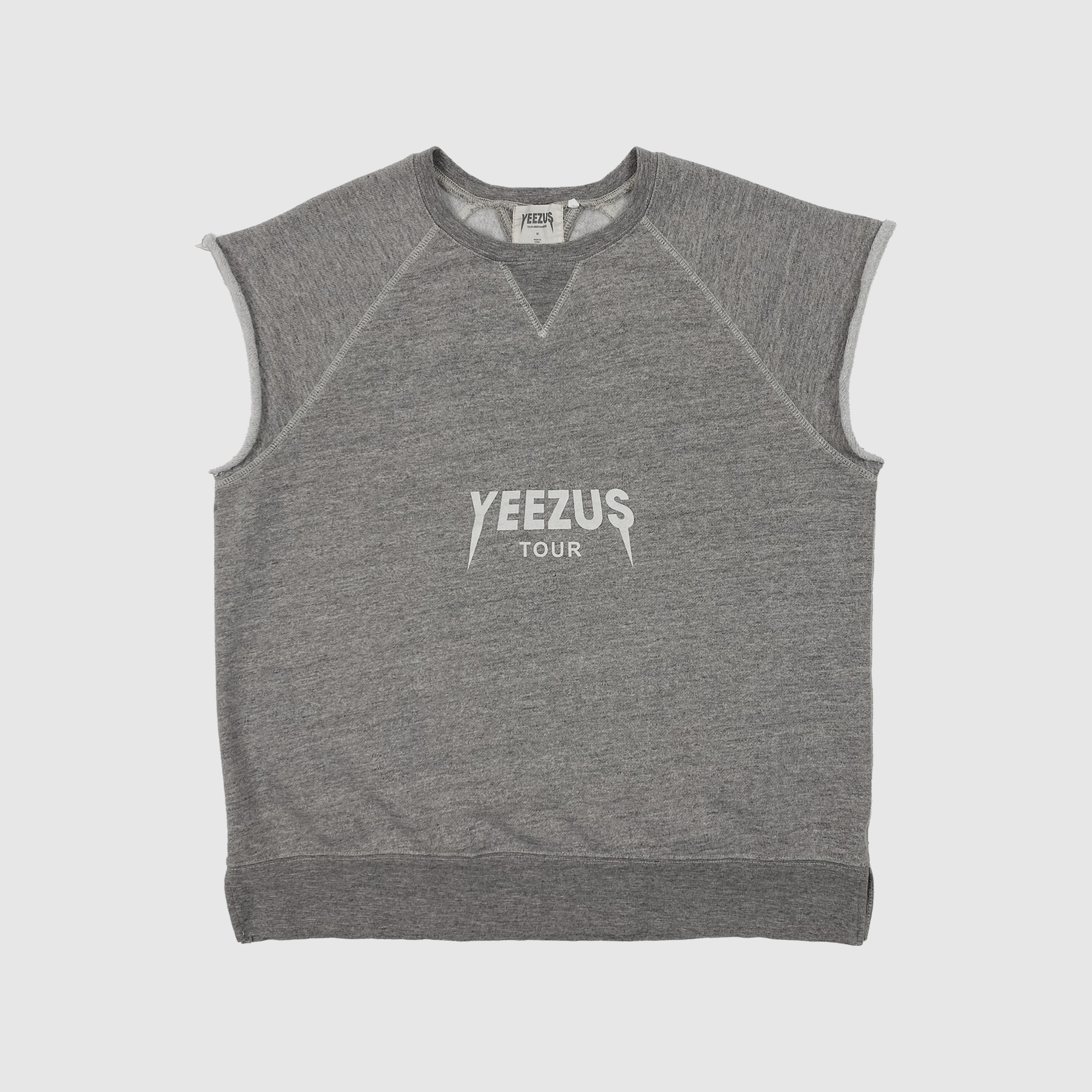 Yeezus Tour 2013 Cut Off Crewneck In Heather Grey