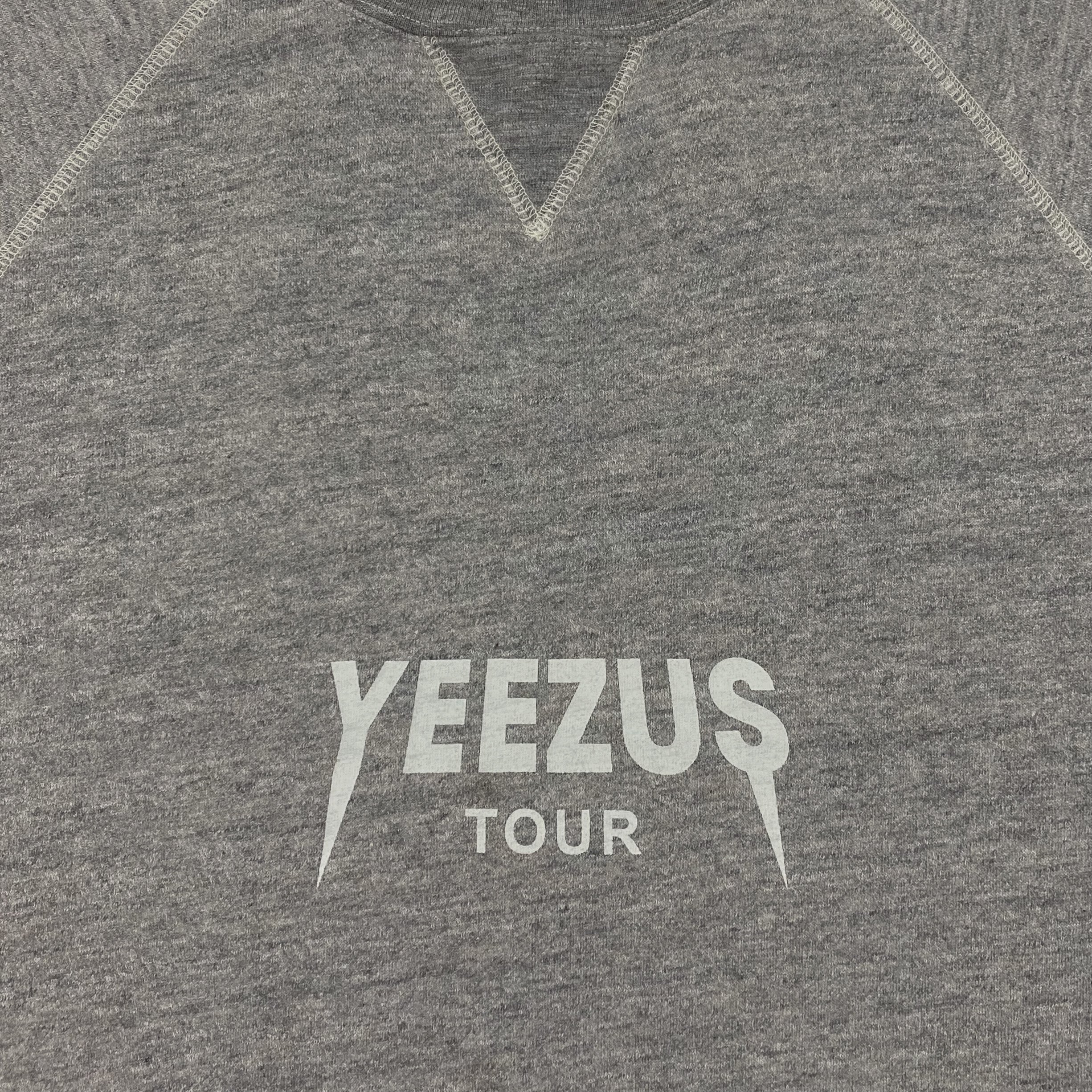 Yeezus Tour 2013 Cut Off Crewneck In Heather Grey