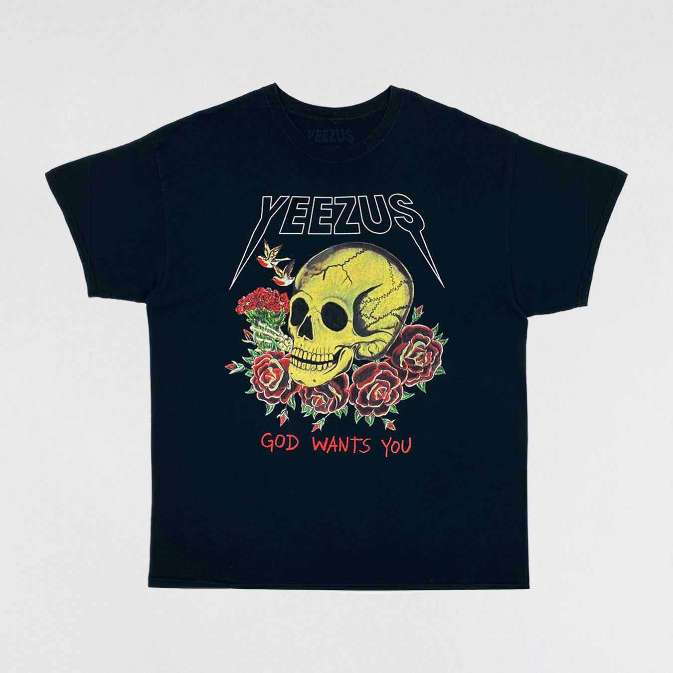 Yeezus Tour 2013 OG Skull & Roses Tee By Wes Lang