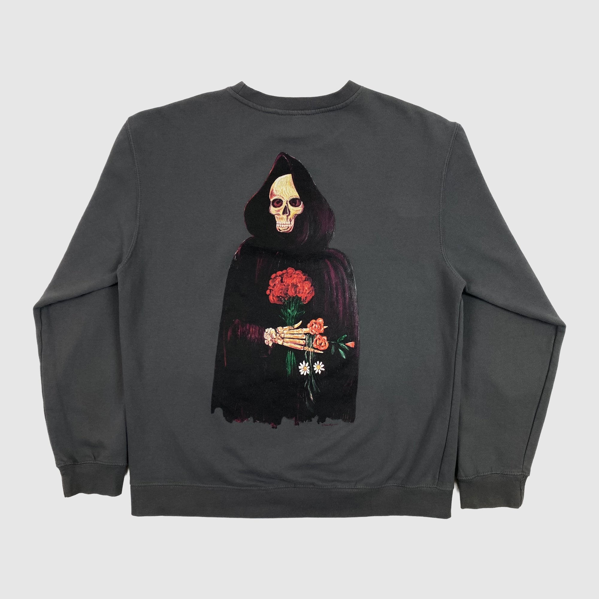 Yeezus Tour 2014 Reaper Crewneck In Washed Grey