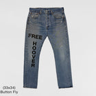 YZY 2021 Vintage 'Free Hoover' Levi's Denim In Indigo Wash