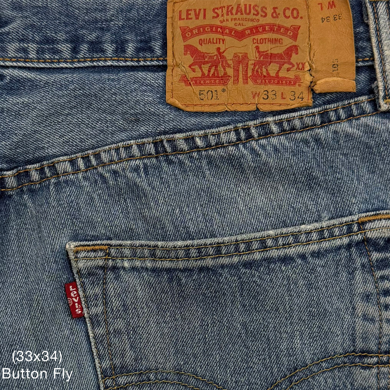 YZY 2021 Vintage 'Free Hoover' Levi's Denim In Indigo Wash