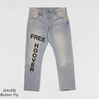 YZY 2021 Vintage 'Free Hoover' Levi's Denim In Light Wash
